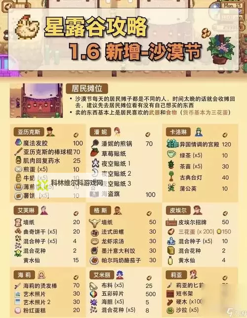 《星露谷物语》沙漠节玩法介绍图1